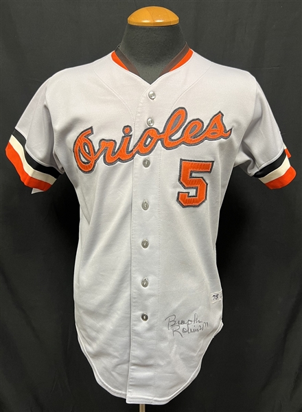 1975 Brooks Robinson Baltimore Orioles Signed Game Used Road Jersey Mears A10 & Sports Investors LOA