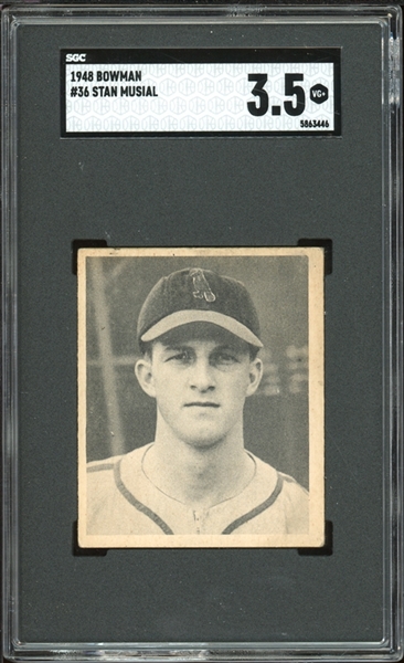 1948 Bowman #36 Stan Musial SGC 3.5 VG+