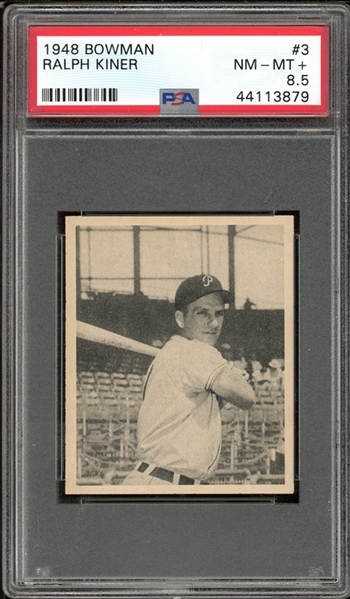 1948 Bowman #3 Ralph Kiner PSA 8.5 NM-MT+